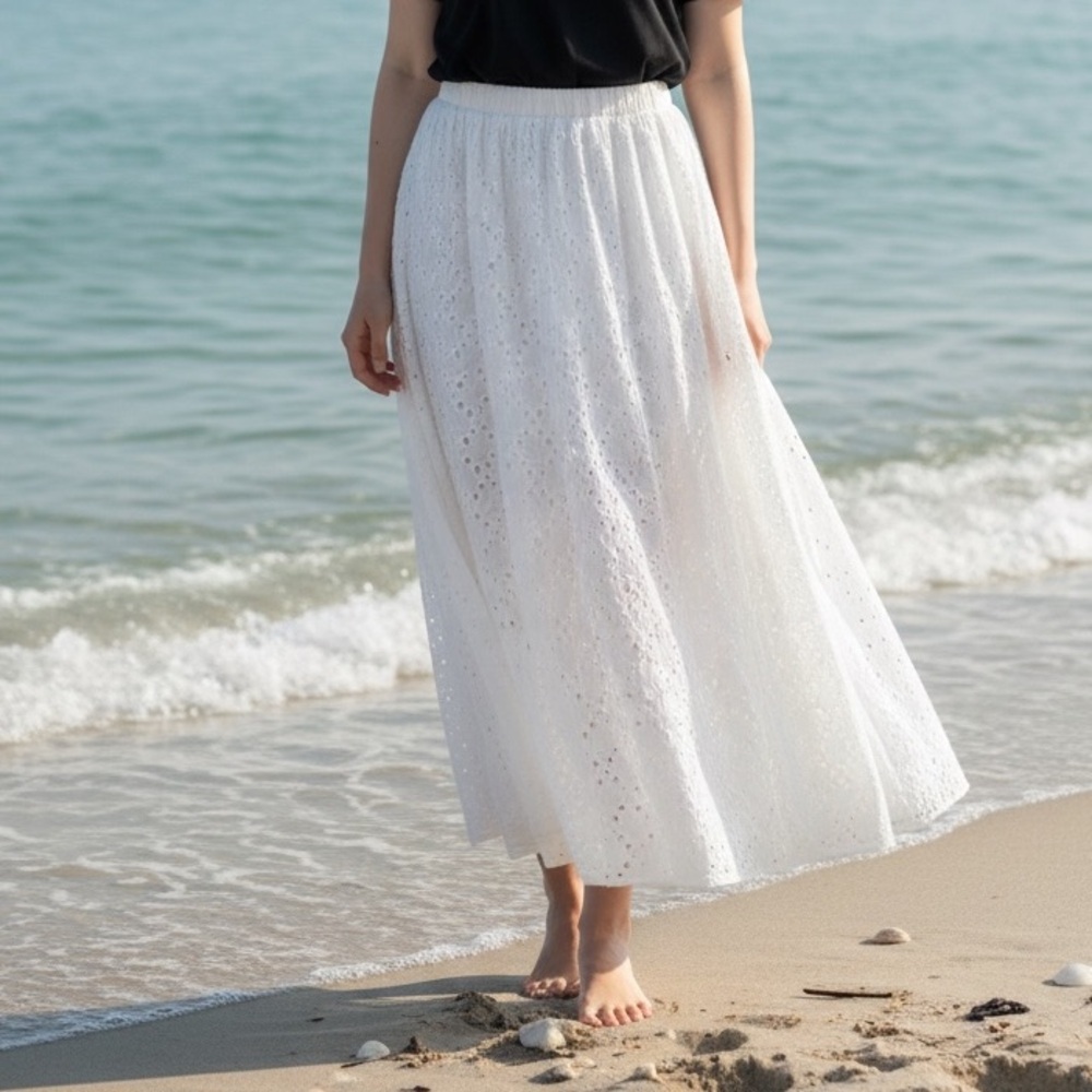TANYA TAYLOR
Sienna Eyelet Cotton Midi Skirt